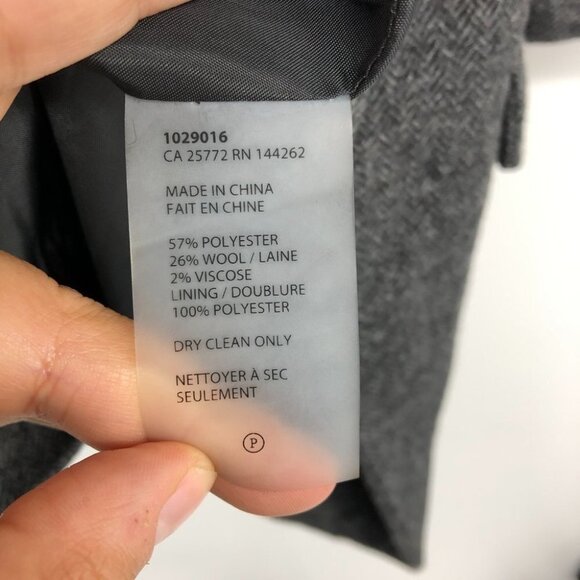 Black Tape Dark Grey Herringbone Open Blazer size L - Picture 8 of 15